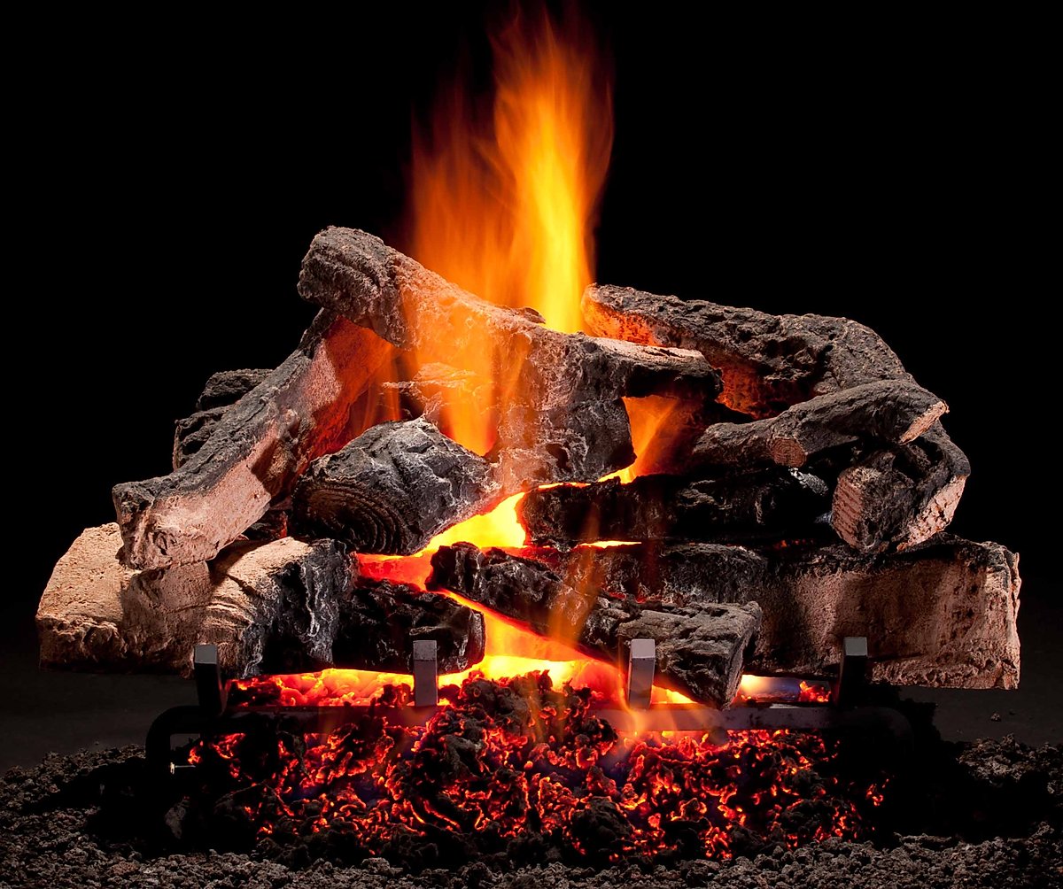 Rustic Timber Gas Logs by Hargrove | Northfield Fireplace ...